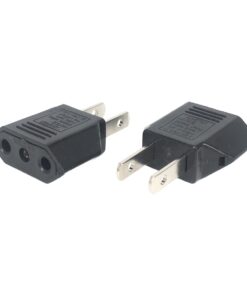 Adaptateur prise japon et États-Unis, fiche plate à deux broches, vue de face
