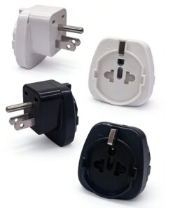 Adaptateur prise USA type B avec terre, entrée européenne et universelle, vue principale