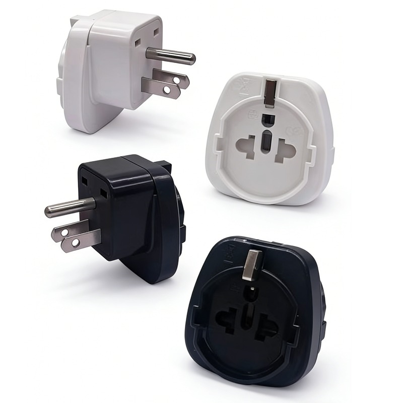 Adaptateur prise USA type B avec terre, entrée européenne et universelle Adaptateur prise USA type B avec terre, entrée européenne et universelle, vue principale