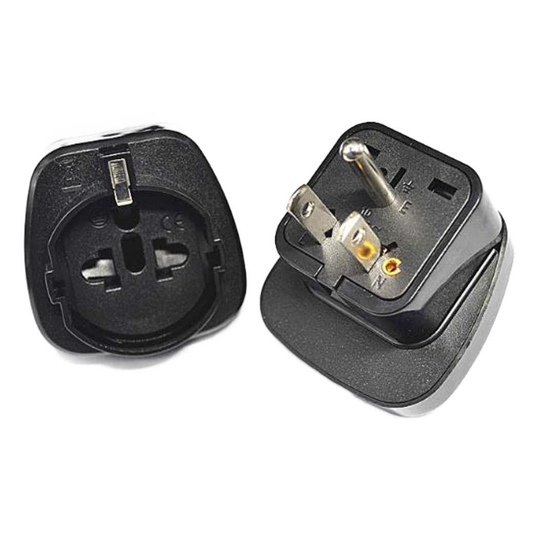 Adaptateur prise USA type B avec terre, entrée européenne et universelle Adaptateur prise USA type B avec terre, entrée européenne et universelle, detail