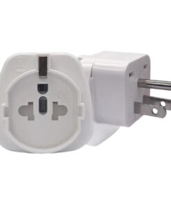 Adaptateur prise USA type B avec terre, entrée européenne et universelle, vue arriere