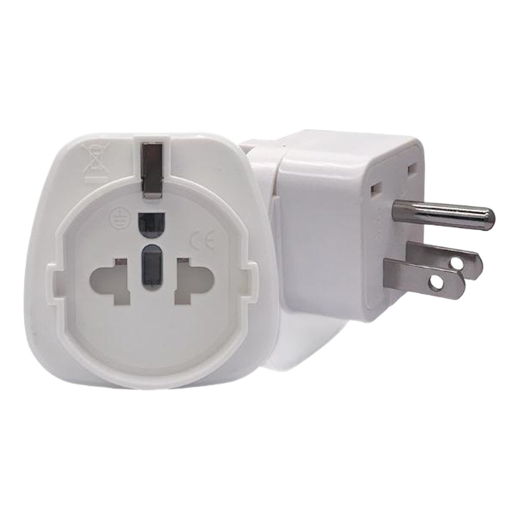 Adaptateur prise USA type B avec terre, entrée européenne et universelle Adaptateur prise USA type B avec terre, entrée européenne et universelle, vue arriere