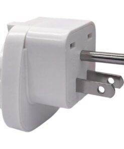 Adaptateur prise USA type B avec terre, entrée européenne et universelle, vue de profil