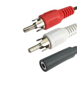 Adaptateur RCA jack, câble Y de 10 cm vers deux RCA femelles, vue de face
