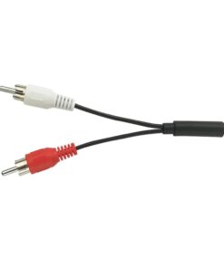 Adaptateur RCA jack, câble Y de 10 cm vers deux RCA femelles, detail