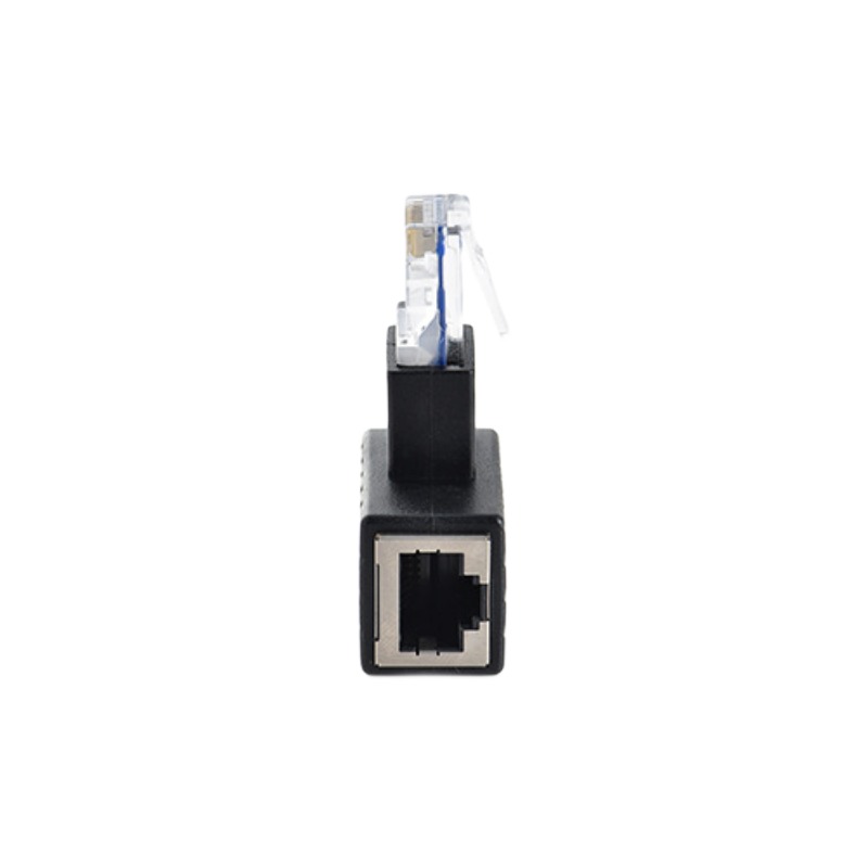 Adaptateur RJ45 coudé à 90 degrés, mâle vers femelle Adaptateur RJ45 coudé à 90 degrés, mâle vers femelle, vue de profil