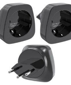 Adaptateur suisse Schuko vers type J, lot de trois noir, vue principale