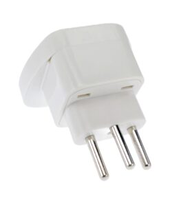 Adaptateur type J pour la Suisse, entrée universelle, noir, vue de profil