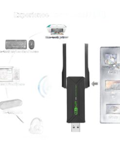 Adaptateur USB bluetooth 5.4 et Wi-Fi 6, antenne externe, vue de face