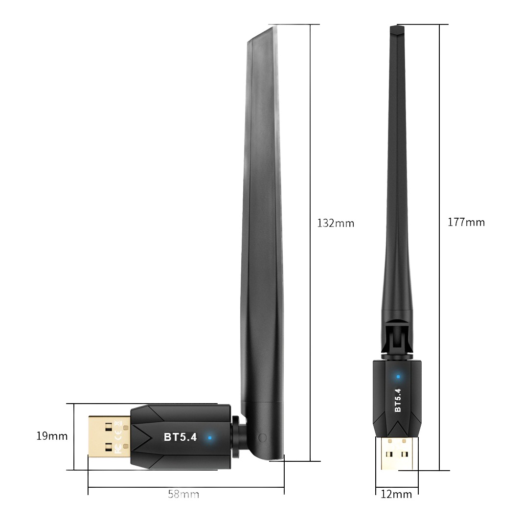 Adaptateur USB Bluetooth 5.4, portée de 150 m, pour PC Windows Adaptateur USB Bluetooth 5.4, portée de 150 m, pour PC Windows, vue principale