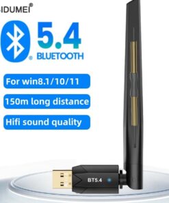 Adaptateur USB Bluetooth 5.4, portée de 150 m, pour PC Windows, vue de face