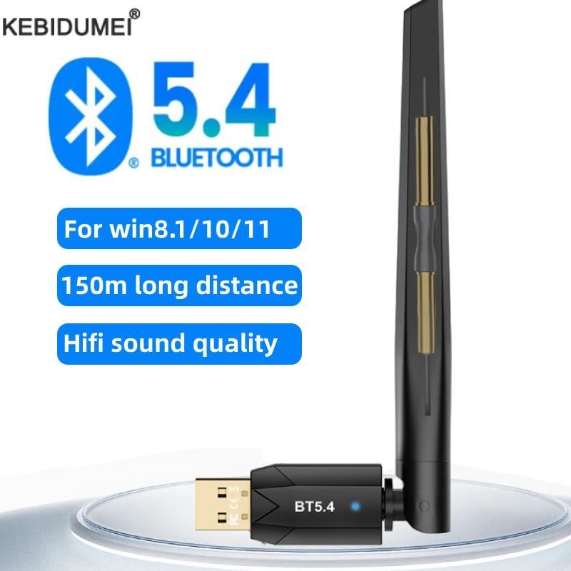 Adaptateur USB Bluetooth 5.4, portée de 150 m, pour PC Windows Adaptateur USB Bluetooth 5.4, portée de 150 m, pour PC Windows, vue de face
