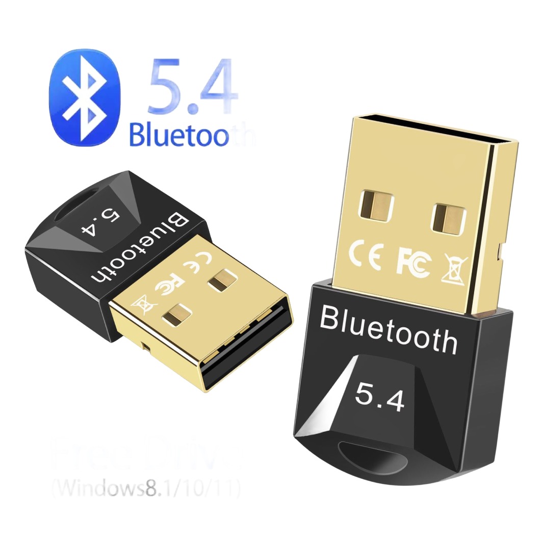 Adaptateur USB bluetooth 5.4 pour souris, clavier et casque Adaptateur USB bluetooth 5.4 pour souris, clavier et casque, vue de trois quarts