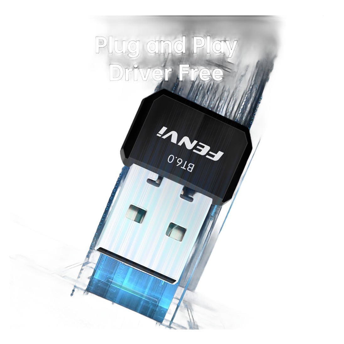 Adaptateur USB Bluetooth 6.0 pour ordinateur, format clé Adaptateur USB Bluetooth 6.0 pour ordinateur, format clé, vue de trois quarts
