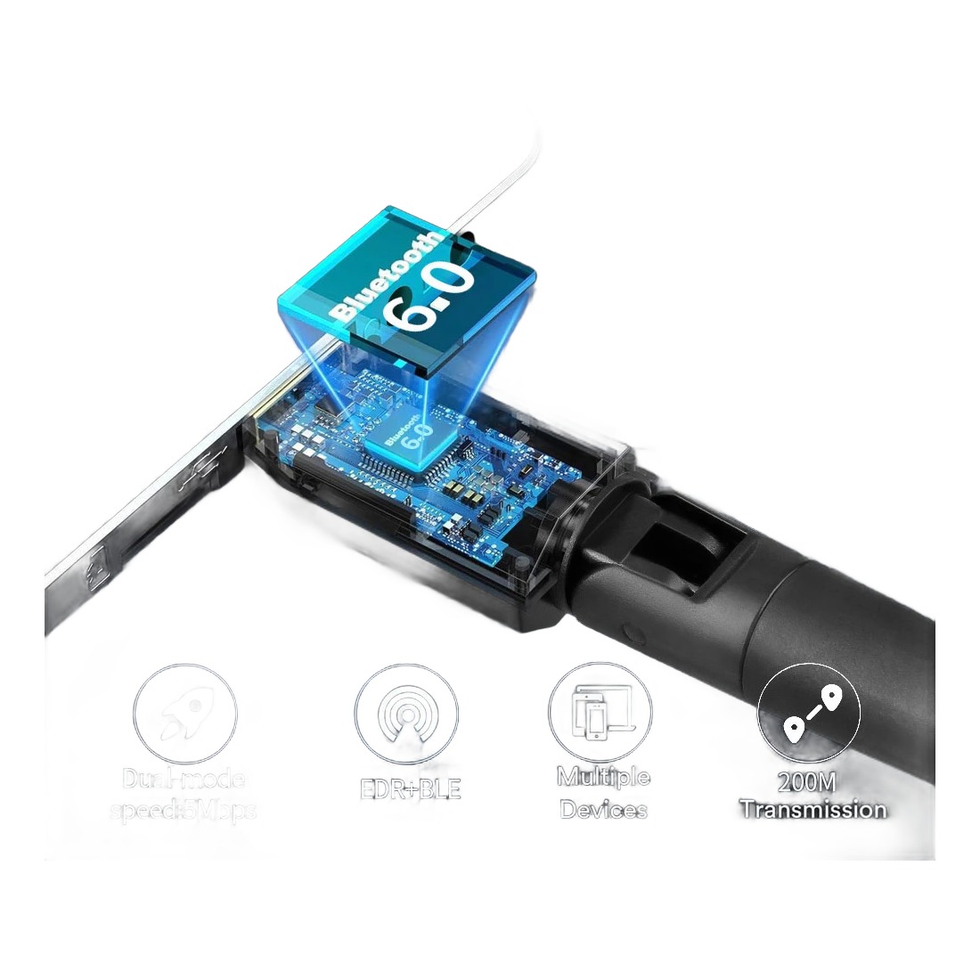 Adaptateur USB Bluetooth pour ordinateur fixe ou portable Adaptateur USB Bluetooth pour ordinateur fixe ou portable, vue principale
