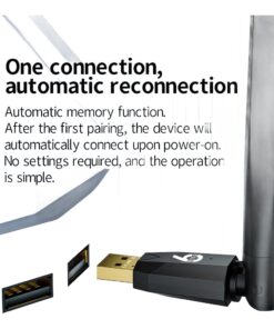 Adaptateur USB Bluetooth pour ordinateur fixe ou portable, vue de trois quarts