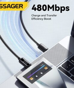 Adaptateur USB-C 100 W avec afficheur de puissance, vue de face