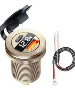 Adaptateur USB-C 12 V pour voiture avec voltmètre, prise à encastrer, vue principale