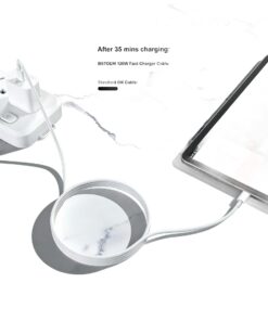 Adaptateur USB-C 120 W, lot de 10 câbles d'un mètre, vue de trois quarts