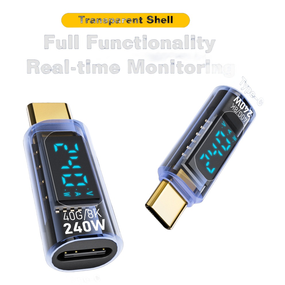 Adaptateur USB-C 40 Gbit avec afficheur de puissance Adaptateur USB-C 40 Gbit avec afficheur de puissance, vue principale