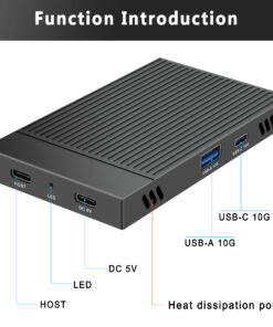 Adaptateur USB-C à deux baies pour disques NVME, vue de trois quarts