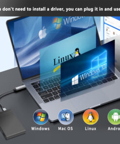Adaptateur USB-C à deux baies pour disques NVME, vue de profil