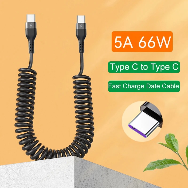 Adaptateur USB-C à ressort pour voiture, 66 W Adaptateur USB-C à ressort pour voiture, 66 W, vue de face