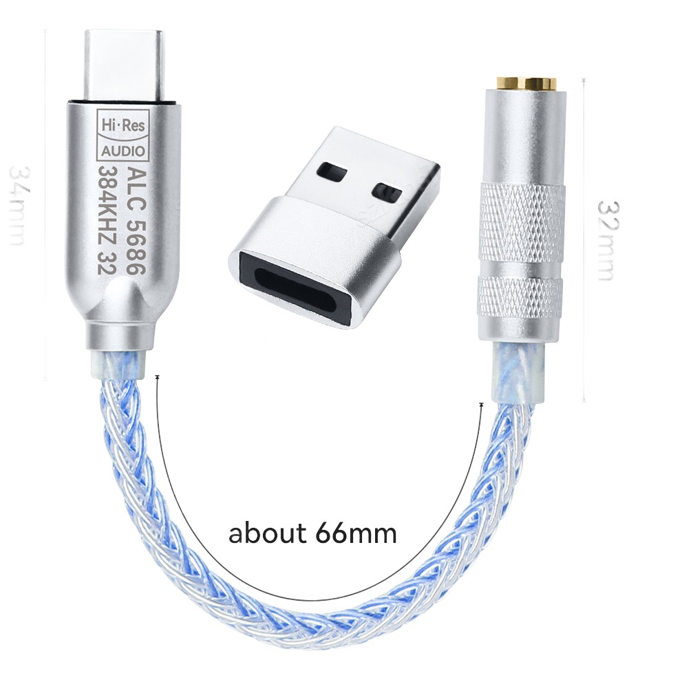 Adaptateur USB-C audio avec decodeur haute resolution Adaptateur USB-C audio avec decodeur haute resolution, vue principale
