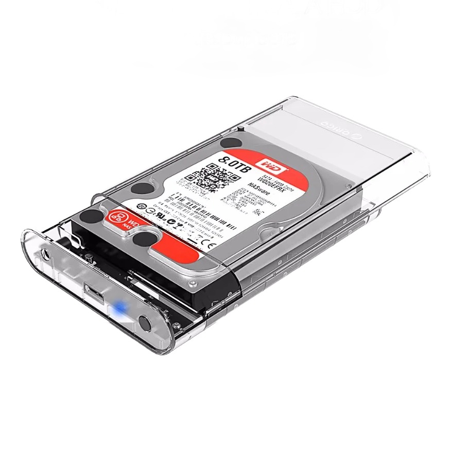 Adaptateur USB-C boitier transparent pour disque SATA Adaptateur USB-C boitier transparent pour disque SATA, vue principale