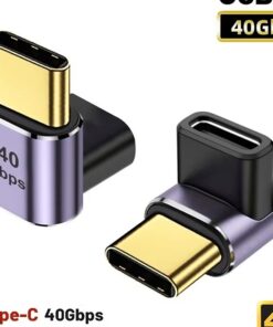 Adaptateur USB-C coudé 90° 40Gbps 100W, detail