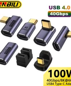 Adaptateur USB-C coudé à 90 degrés, 100 W et 40 Gbit/s, vue principale