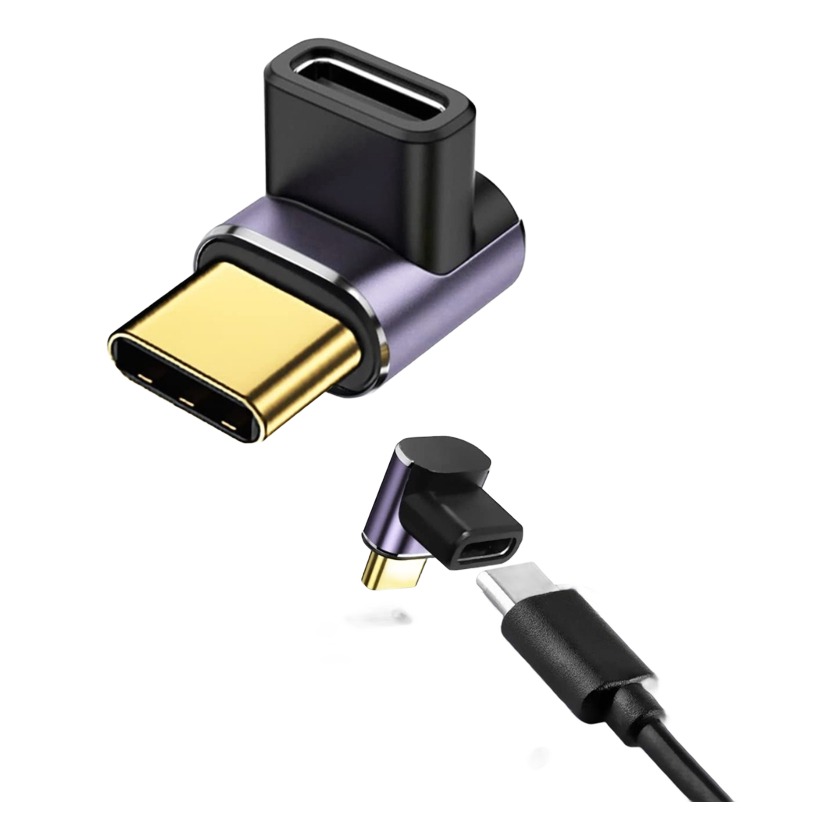 Adaptateur USB-C coude a 90 degres en 40 Gbit par seconde Adaptateur USB-C coude a 90 degres en 40 Gbit par seconde, vue principale