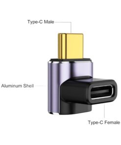 Adaptateur USB-C coude a 90 degres en 40 Gbit par seconde, vue de face