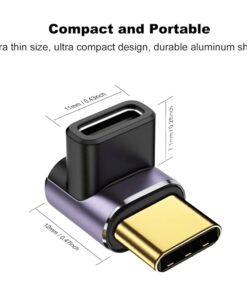Adaptateur USB-C coude a 90 degres en 40 Gbit par seconde, vue arriere