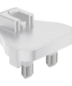 Adaptateur USB-C de prise pour chargeur, noir ou blanc, vue de trois quarts