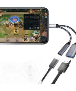 Adaptateur USB-C deux en un, charge et lecture, vue principale