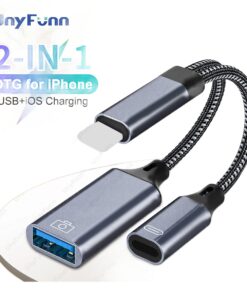 Adaptateur USB-C deux en un, charge et lecture, vue de face