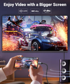 Adaptateur USB C DisplayPort 1.4 en 8K, trois longueurs, vue de profil