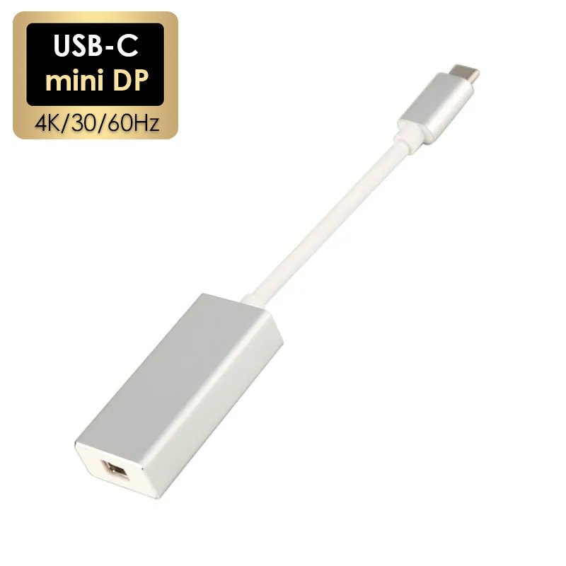 Adaptateur USB c displayport vers Mini DisplayPort 4K Adaptateur USB c displayport vers Mini DisplayPort 4K, vue arriere