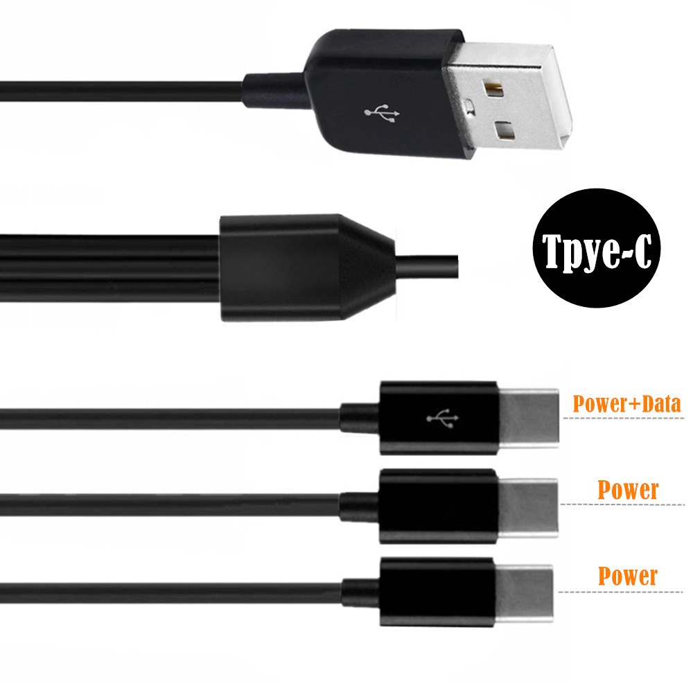 Adaptateur USB-C en cable separateur multi ports Adaptateur USB-C en cable separateur multi ports, vue de trois quarts