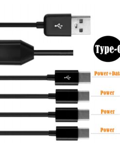Adaptateur USB-C en cable separateur multi ports, vue de face