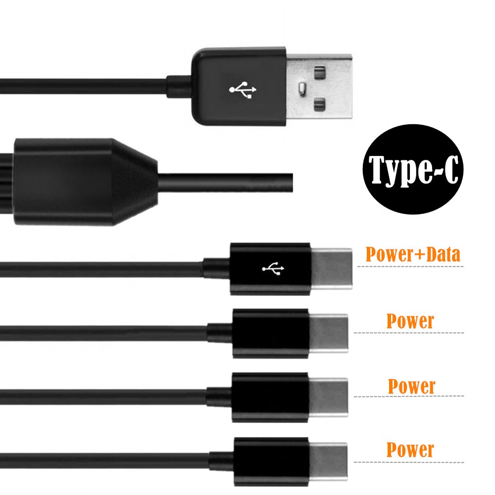 Adaptateur USB-C en cable separateur multi ports Adaptateur USB-C en cable separateur multi ports, vue de face