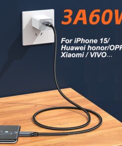 Adaptateur USB-C en cable USB A vers type C 10 Gbit, vue arriere