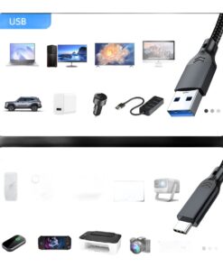 Adaptateur USB-C en cable USB A vers type C 10 Gbit, vue de profil
