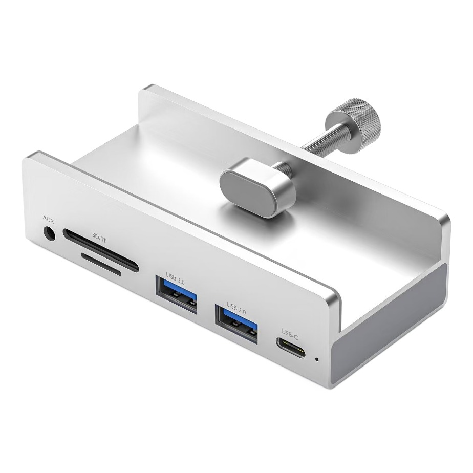 Adaptateur USB-C en station d’accueil, 5 à 8 fonctions Adaptateur USB-C en station d'accueil, 5 à 8 fonctions, vue de trois quarts