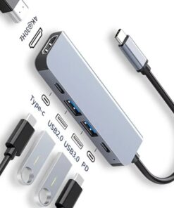 Adaptateur USB-C en station d'accueil, 5 à 8 fonctions, vue de face