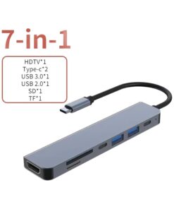 Adaptateur USB-C en station d'accueil, 5 à 8 fonctions, vue arriere