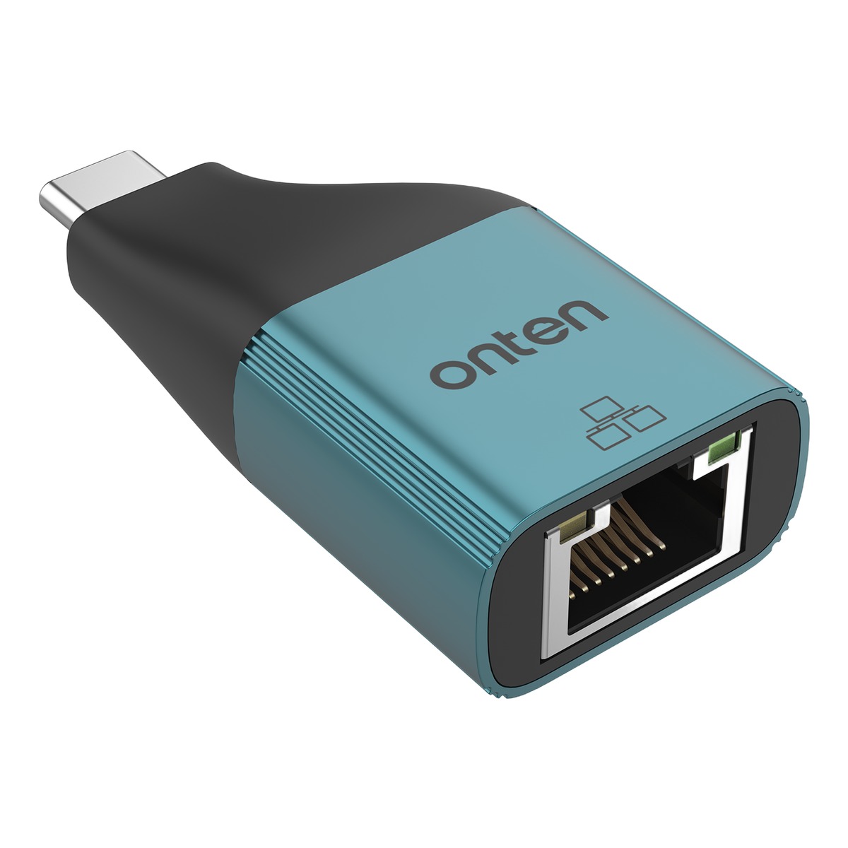Adaptateur USB C ethernet vers RJ45, deux débits au choix Adaptateur USB C ethernet vers RJ45, deux débits au choix, vue arriere