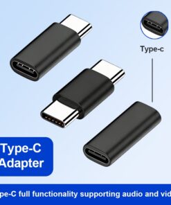 Adaptateur USB-C femelle ou mâle, raccord compact en métal, vue de face