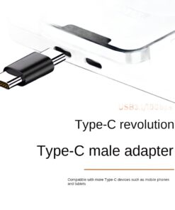 Adaptateur USB-C femelle ou mâle, raccord compact en métal, detail